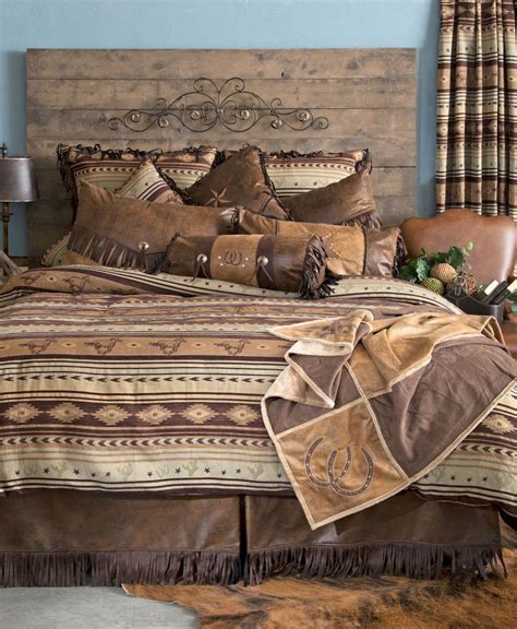 Cabin Brown Mustang Western Comforter Bedding Set Bed in a Bag ...