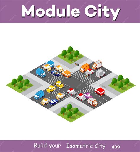 Premium Vector | City boulevard isometric