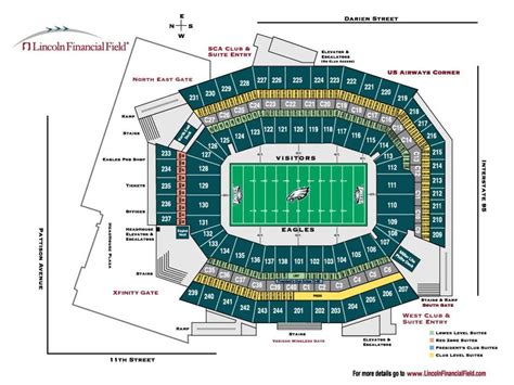 Lincoln financial field map - Lincoln field map (Pennsylvania - USA)