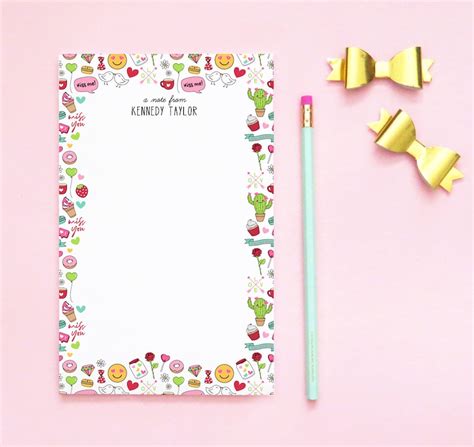 Kids Personalized Notepads Custom Cactus Notepad Customized - Etsy