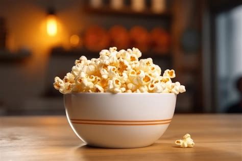 Premium AI Image | popcorn on the kitchen table professional advertising food photography