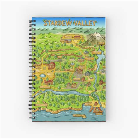 "Stardew Valley Pelican Town Map Notebook" Spiral Notebook for Sale by ...