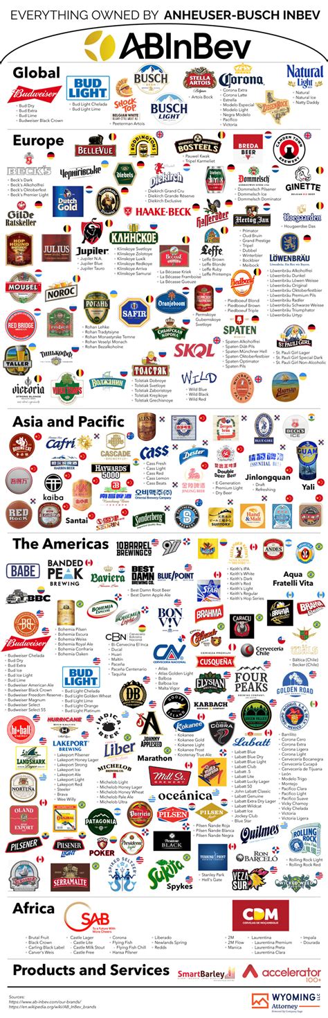 Every Beer Brand Owned by Anheuser Busch - InfographicBee.com