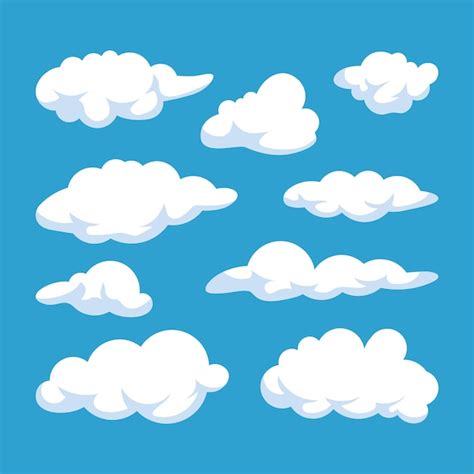 Premium Vector | Set of Cartoon cloud vector illustration Cloud vector ...