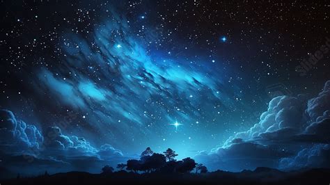 Starry Sky Stars Dense Clouds Blue Light Powerpoint Background For Free Download - Slidesdocs