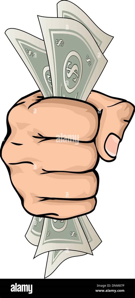 A drawing of a hand holding paper money money with dollar signs Stock Vector Image & Art - Alamy