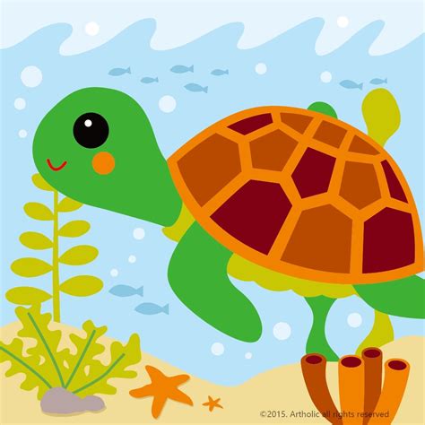 Colour Talk Diy oil painting, paint by number kits for kids - Little turtle 8X 8. Best Christmas ...