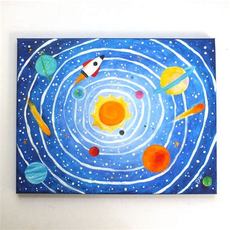 Solar System Painting Custom Children's Space Painting - Etsy