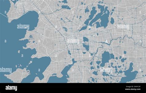 Suzhou map. Detailed map of Suzhou city administrative area. Cityscape panorama. Royalty free ...