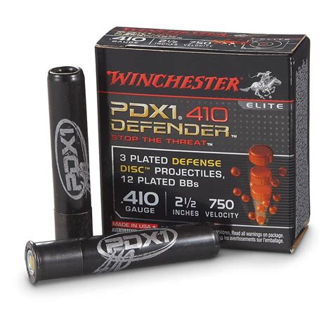 Winchester PDX1 .410 Defense Ammo 10 rounds, 2 1/2" - 186461, 410 Gauge Shells at Sportsman's Guide