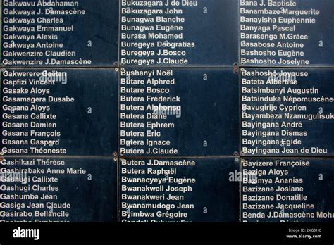 Kigali Genocide Memorial, Gisozi, Kigali, Rwanda. Wall of names Stock ...