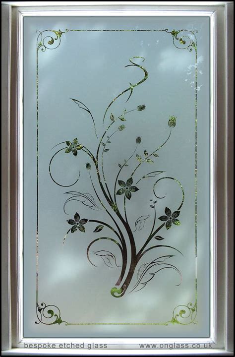 Bespoke etched glass double glazed toughened safety glass panel ...