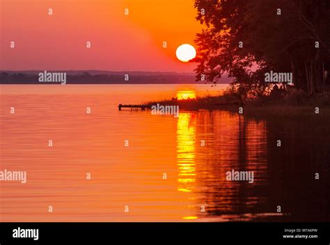 Sunset scene at the lake Peten Itza, Guatemala. Central America Stock ...