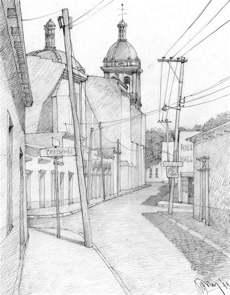 Mexico. Small Town Drawing by Serge Yudin