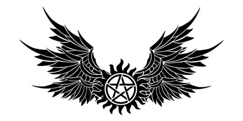 Supernatural protection and wings | Charm tattoo, Supernatural tattoo ...
