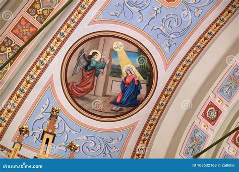 Annunciation of Mary stock photo. Image of convent, ceiling - 103532168