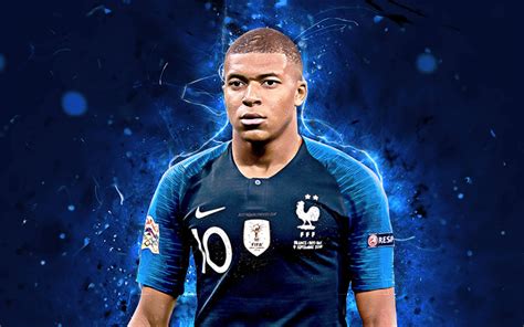 Download wallpapers Kylian Mbappe, FFF, french footballers, abstract art, France National Team ...