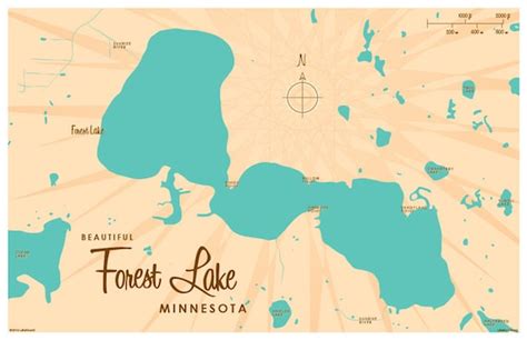 Forest Lake MN Map Print