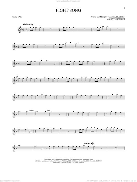 Free Music Sheets For Alto Saxophone Printable