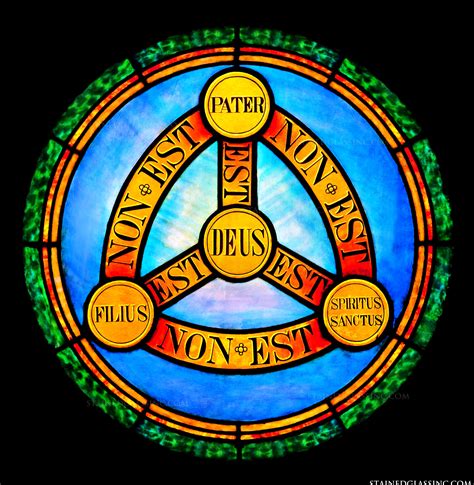 "Holy Trinity Symbol" Religious Stained Glass Window