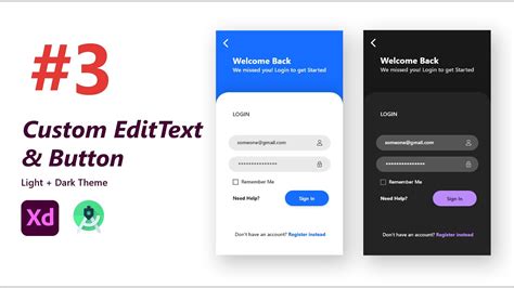Custom Edit Text and Button - Modern Login Screen UI Design | Part 3 | Android Studio - YouTube