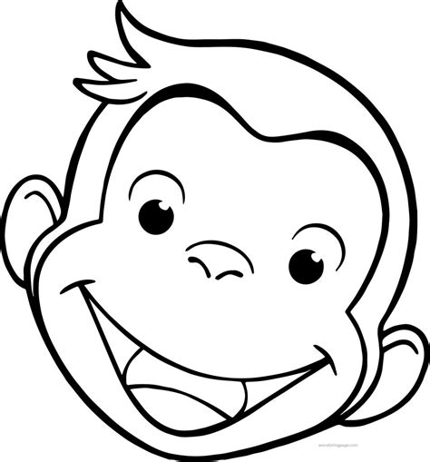 George Monkey Face Coloring Page | Wecoloringpage.com