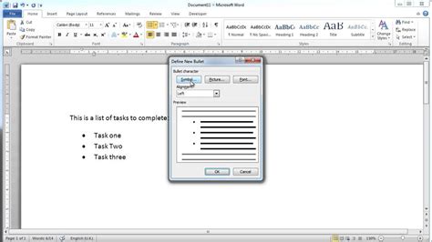Microsoft Word 2010 - Bullet Points - YouTube