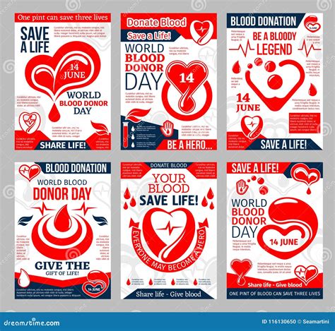 Donate Blood Poster for World Donor Day Design Stock Vector ...