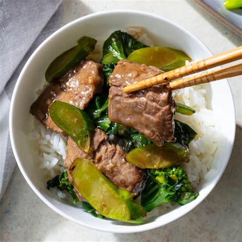 Stir-Fried Beef and Gai Lan for Two | Cook's Illustrated Recipe