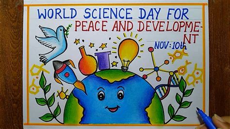 World Science day for Peace and Development day poster drawing,Nov-10th | Easy poster drawing ...