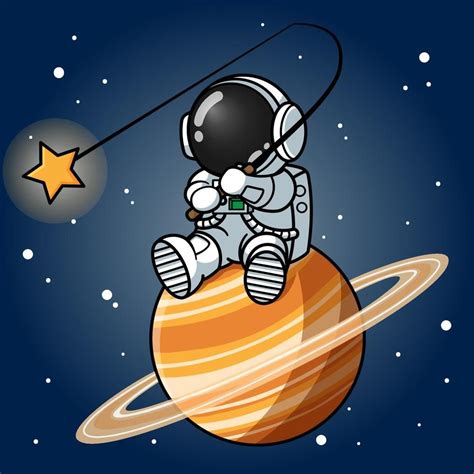 astronauta fofo pegando estrela em saturno Astronaut Drawing, Astronaut Art, Moon Balloon ...