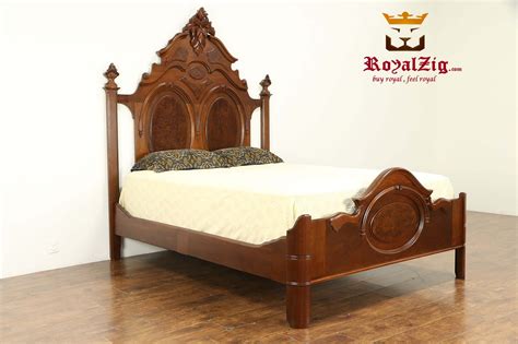 Antique Bed Victorian Style Made Of Teak Wood Full Hand Carving