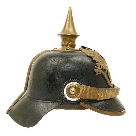 Original German WWI Prussian M1871 Infantry Officer Pickelhaube Helmet ...