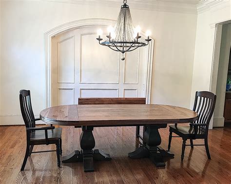The Weston Double Pedestal | Farm Style Table | Custom Luxury Furniture | Atlanta | Oval table ...