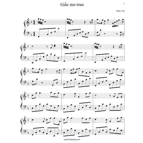 Giấc mơ trưa - Piano Sheet