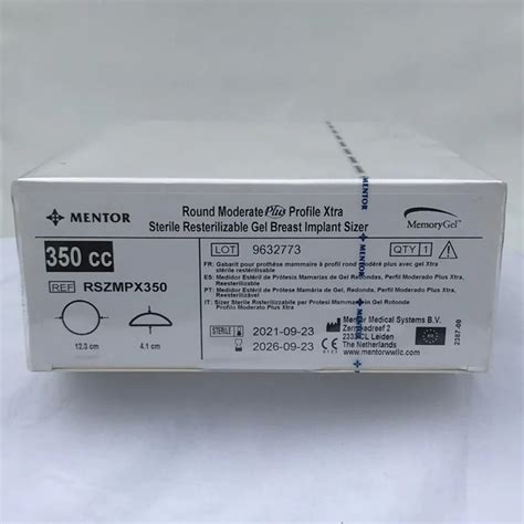 Mentor RSZMPX350 Round Moderate Plus Profile Xtra Sterile ...