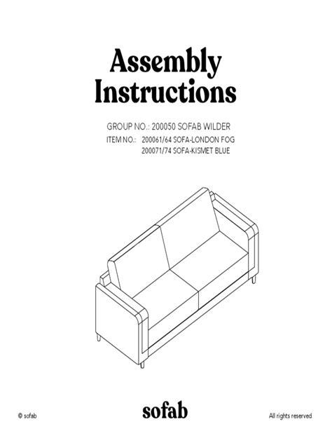 Sofab Wilder Sofa Assembly Instructions | PDF | Manufactured Goods