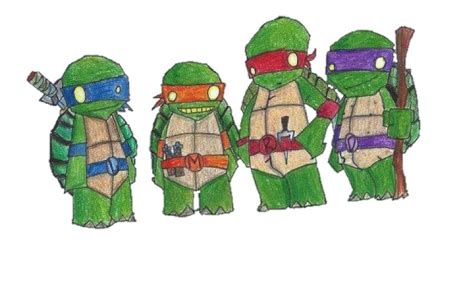 Chibi Ninja Turtles Drawing by Sarah Art - Fine Art America