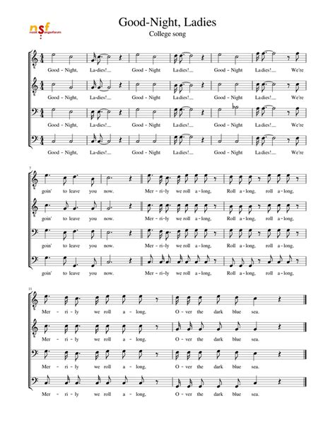 Good-Night, Ladies – Anonymous Sheet music for Tenor, Bass voice ...