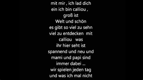 Calliou Song w/Lyrics - YouTube