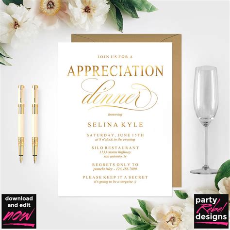 Appreciation Dinner Invitation Wording