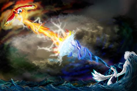 Download Ho-oh (Pokémon) Lugia (Pokémon) Video Game Pokemon HD Wallpaper