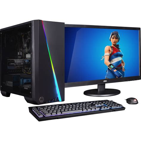 3XS Cyclone 1650 RGB Gaming Desktop PC Bundle 24" Monitor Core i3 1TB ...