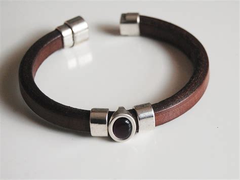 Men's Brown Licorice Leather Bracelets leather