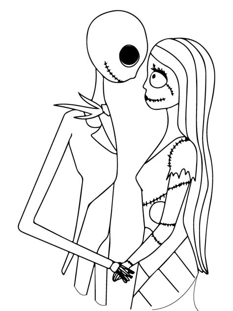 Jack Skellington Holding a Pumpkin Coloring Page - Free Printable ...