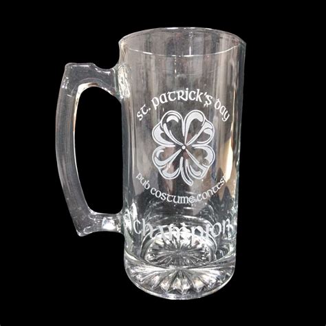 Engraved Glass Beer Mugs