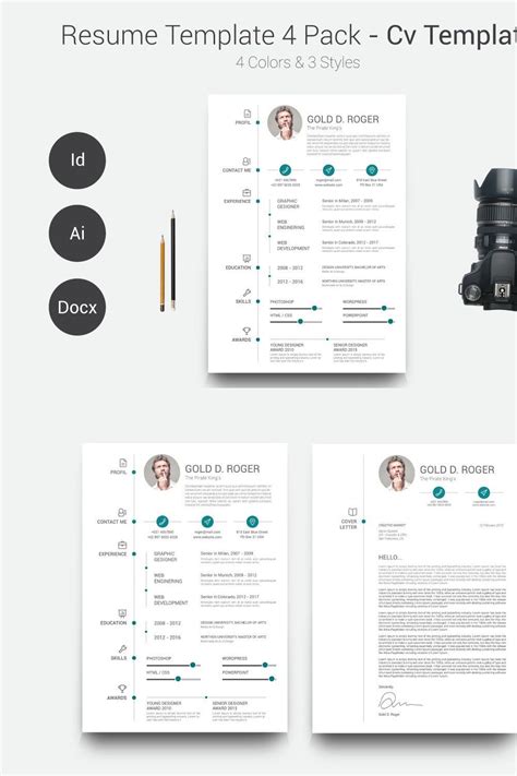 Resume/CV Template 4 Pack – MasterBundles