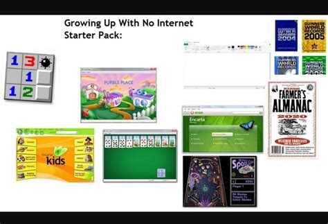 Growing up with no internet starter pack (added) | /r/starterpacks | Starter Packs | Know Your Meme