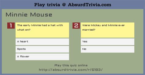 Trivia Quiz : Minnie Mouse