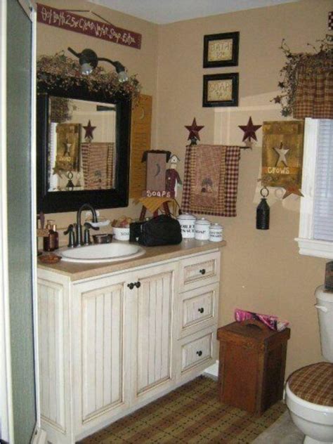 farmhouse bathroom accessories ideas 22 | Country bathroom decor, Primitive bathroom decor ...